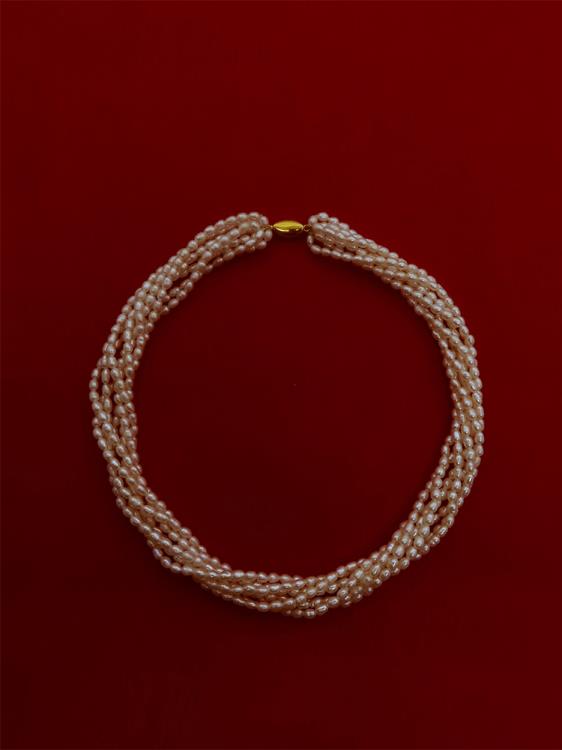 新款多層異型巴洛克珍珠項鍊法式高級感氣質choker頸鍊-細節圖2