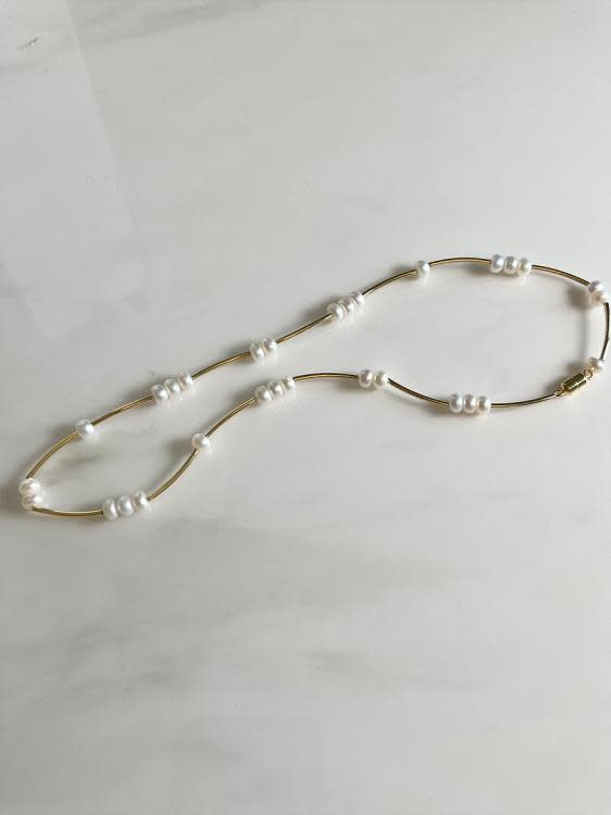 天然淡水小粒珍珠項鍊法式復古氣質鎖骨鍊輕奢小眾設計感ins-細節圖2