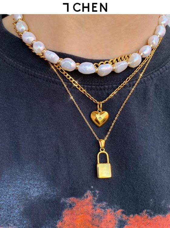 歐美ins天然珍珠項鍊氣質DIY手工巴洛克珍珠毛衣鍊短鍊女-細節圖2