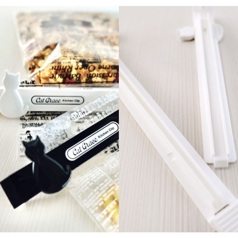 ★姐就是愛shopping★現貨+預購 日本直送 貓咪造形 食品封口夾 黑白2入組-細節圖3