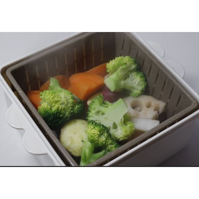 ★姐就是愛shopping★現貨+預購 日本直送 大創DIASO 日本製 微波專用 健康蒸蔬菜  微波蔬菜料理盒-細節圖2