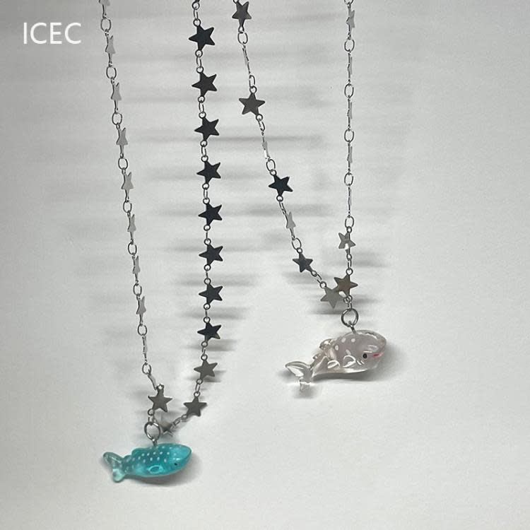 雙星海洋之夢項鍊女高級設計感小眾精致氣質S925純銀設計師鎖骨鍊-細節圖3