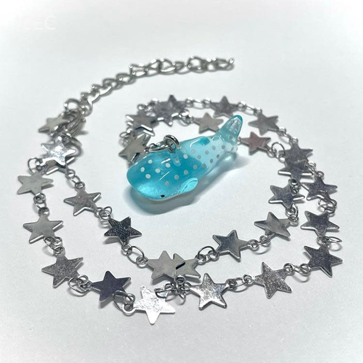 雙星海洋之夢項鍊女高級設計感小眾精致氣質S925純銀設計師鎖骨鍊-細節圖5