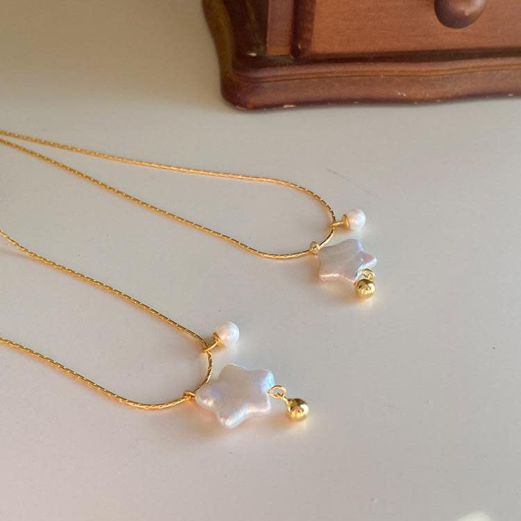 簡約星星珍珠項鍊小清新甜美可愛頸鍊氣質百搭鎖骨鍊-細節圖2