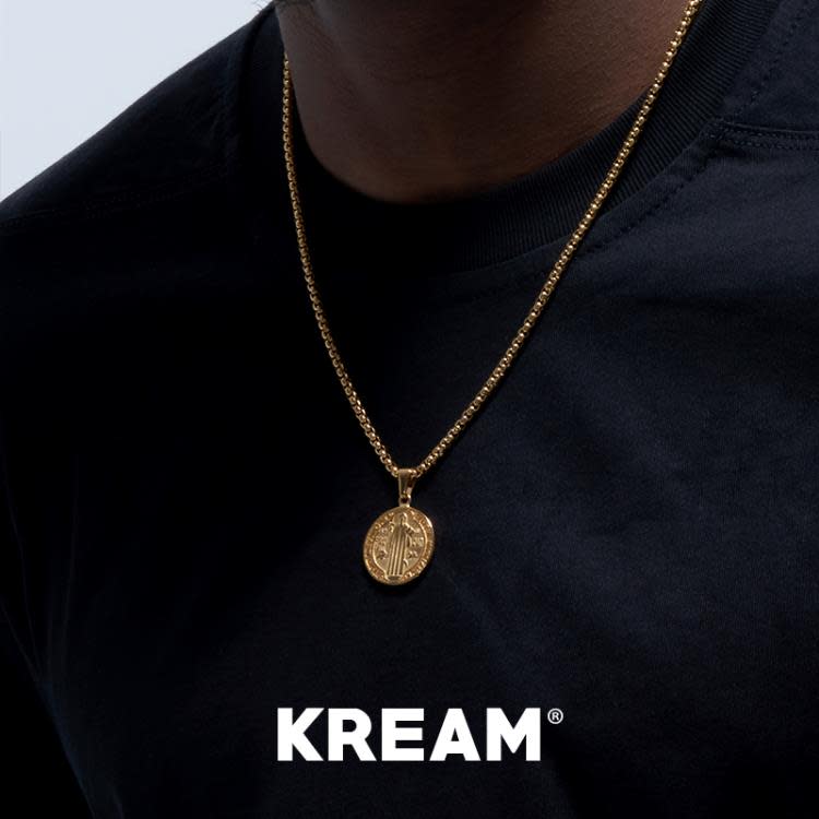 gold plated necklace 鍍金小圓牌項鍊男嘻哈女鎖骨鍊-細節圖2