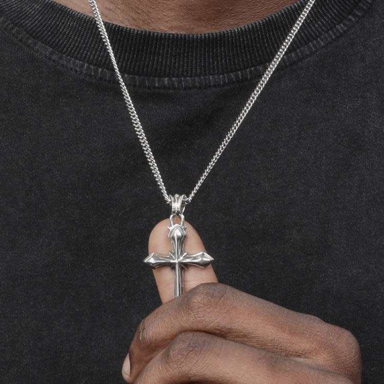 S925 Cross pendant 純銀尖角十字架項鍊男女同款鎖骨鍊-細節圖2