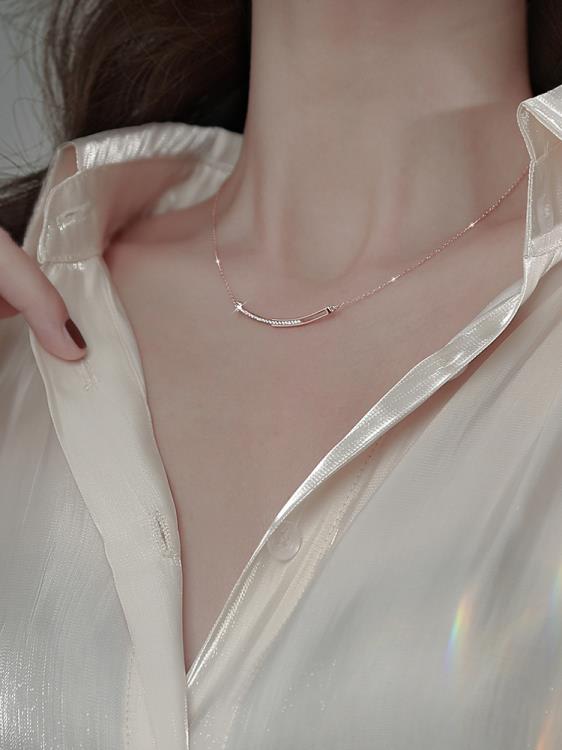 巴黎微笑項鍊輕奢小眾純銀項鍊玫瑰金項鍊 outlets女配飾-細節圖3