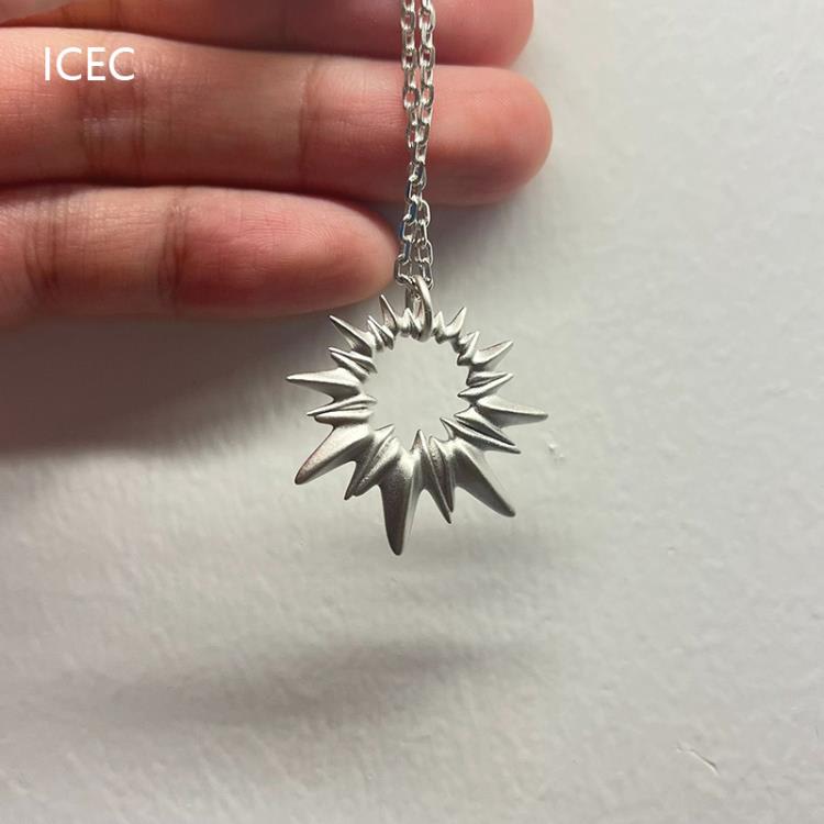 立體環形聲波項鍊上新獨特小眾高級感簡約清冷感設計師鎖骨鍊配飾-細節圖2