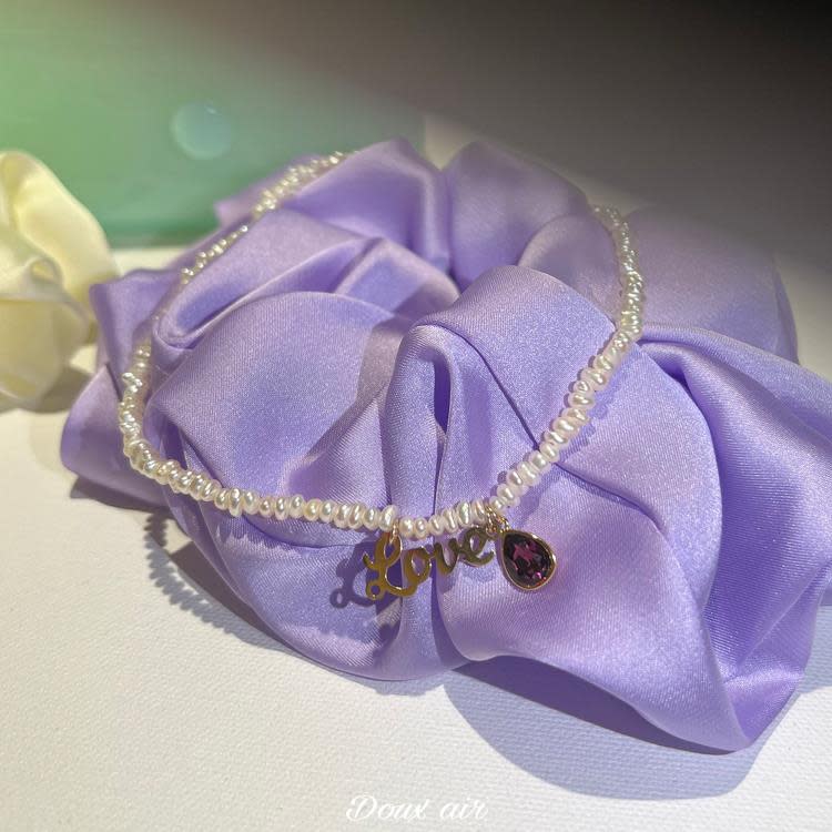 天然淡水keshi異形扁珍珠項鍊強光吊牌彩鉆墜鎖骨疊戴復古-細節圖3