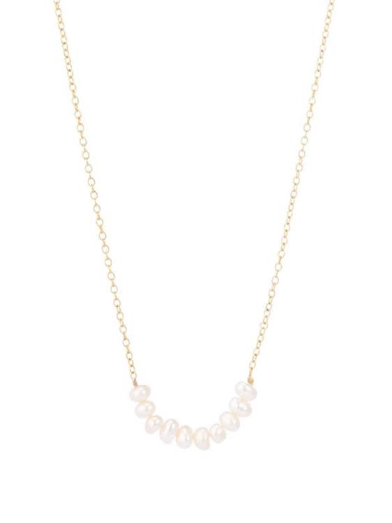 法式巴洛克微笑珍珠項鍊輕奢簡約時尚氣質百搭鎖骨鍊-細節圖5