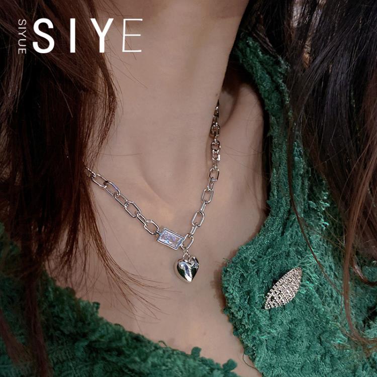 甜酷簡約衛衣小眾設計感愛心項鍊百搭頸鍊鎖骨鍊春夏女-細節圖3