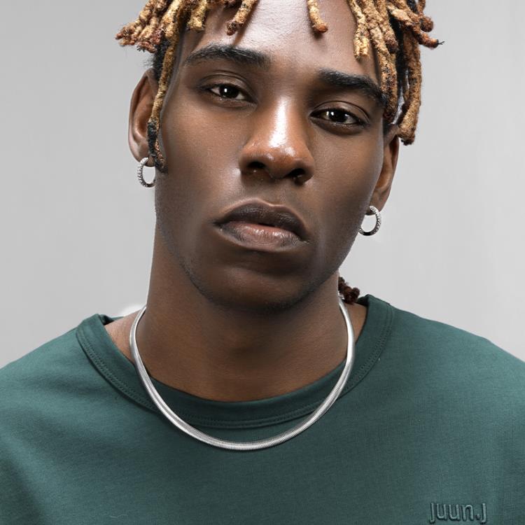 S925純銀粗蛇骨鍊電鍍白金項鍊男嘻哈潮ins百搭鎖骨鍊女同款-細節圖3