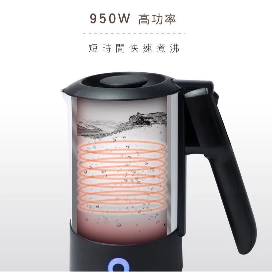 附發票.原廠保固~KINYO分離式底座 雙電壓旅行快煮壼0.6L (AS-HP90)ASHP90出國旅行.遊學必備-細節圖5