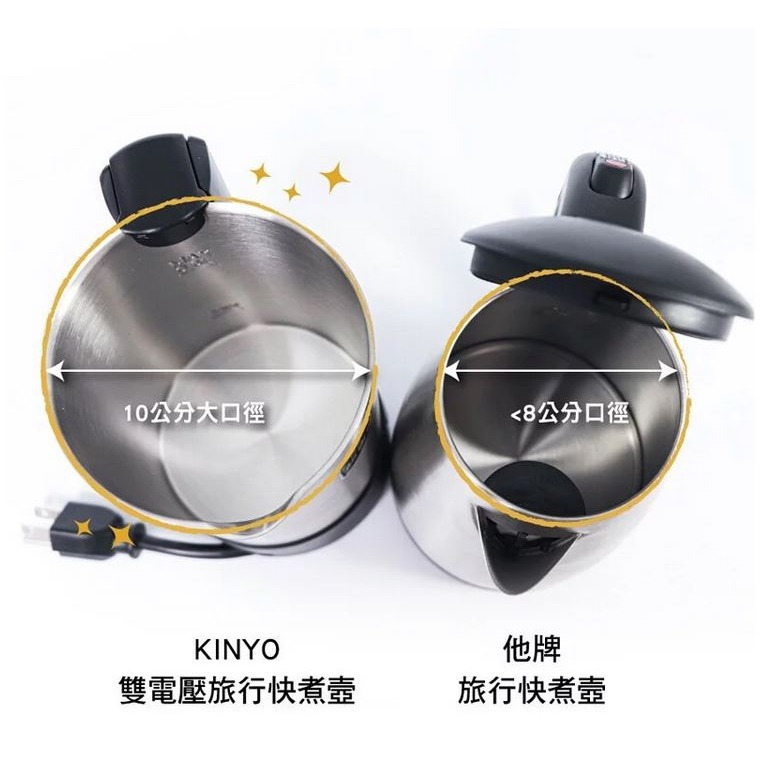 附發票~原廠一年保固~雙電壓旅行快煮壼 0.6L出國旅行必備.輕巧好收納.露營.出差.宿舍-細節圖9