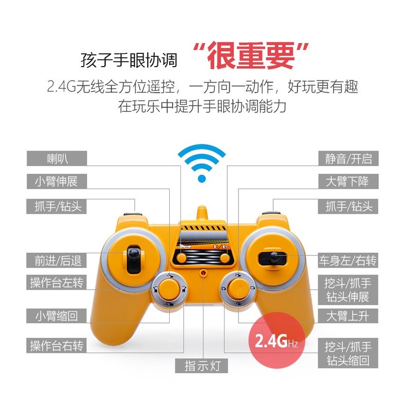 【推薦★可換頭】遙控車 遙控挖土機 怪手 雙鷹 遙控玩具 3合1可換頭 抓球機 工程車 耶誕禮物生日禮物 568 3種頭-細節圖8