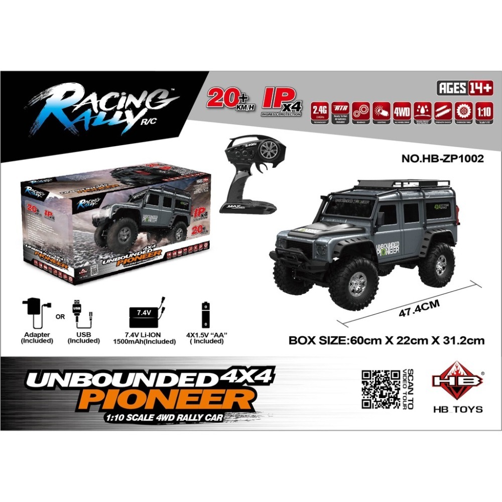 遙控車 1/10 遙控玩具 吉普車 牧馬人 生日禮物 攀爬車 攀岩車 煌博 ZP1001 偉力104311升級★瘋遙控-細節圖6