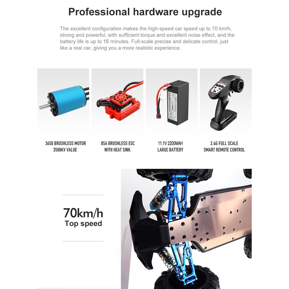 【極速】遙控車 攀爬車 大腳車 越野車 遙控模型 F21A F22A 1/10 無刷 X03A 104009 ★瘋遙控-細節圖9