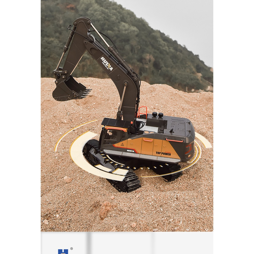 遙控車 遙控 挖土機 遙控怪手 耶誕禮物 合金 592 1592  匯納 挖掘機 工程車 生日禮物 遙控玩具 男孩玩具-細節圖4