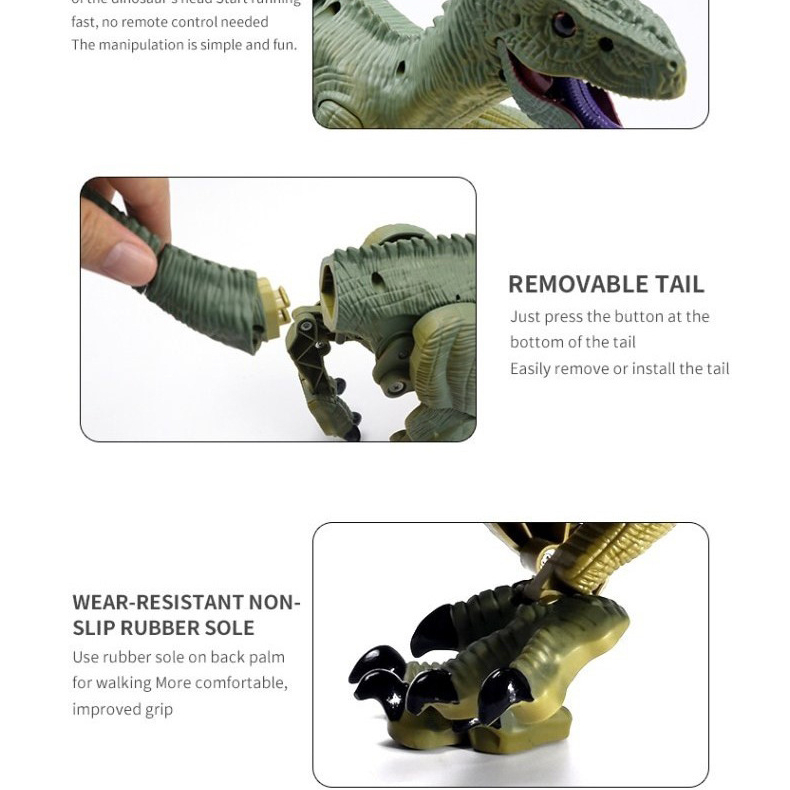 遙控恐龍恐龍玩具 兒童節禮物 生日禮物 遙控玩具 仿真遙控迅猛龍 迅猛龍 仿真電動恐龍 瘋遙控-細節圖3