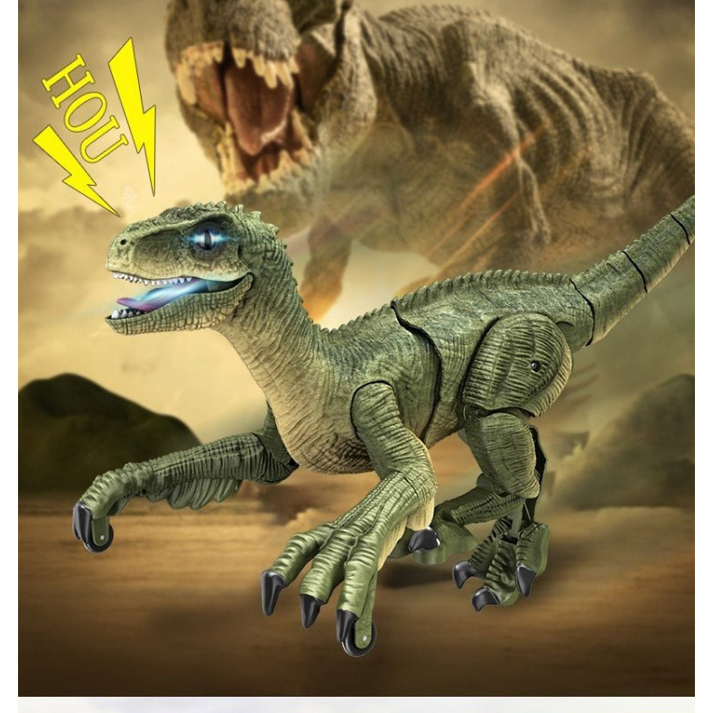 遙控恐龍恐龍玩具 兒童節禮物 生日禮物 遙控玩具 仿真遙控迅猛龍 迅猛龍 仿真電動恐龍 瘋遙控-細節圖4