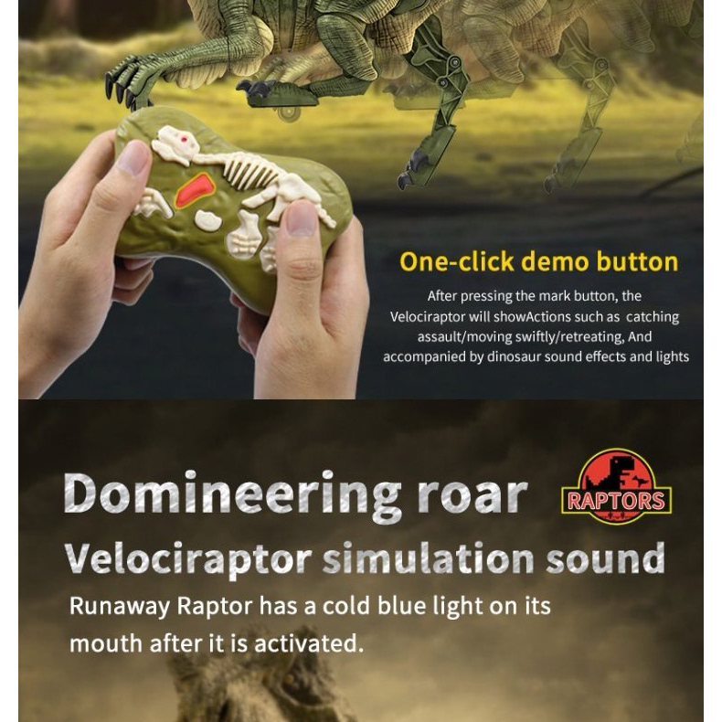 遙控恐龍恐龍玩具 兒童節禮物 生日禮物 遙控玩具 仿真遙控迅猛龍 迅猛龍 仿真電動恐龍 瘋遙控-細節圖9