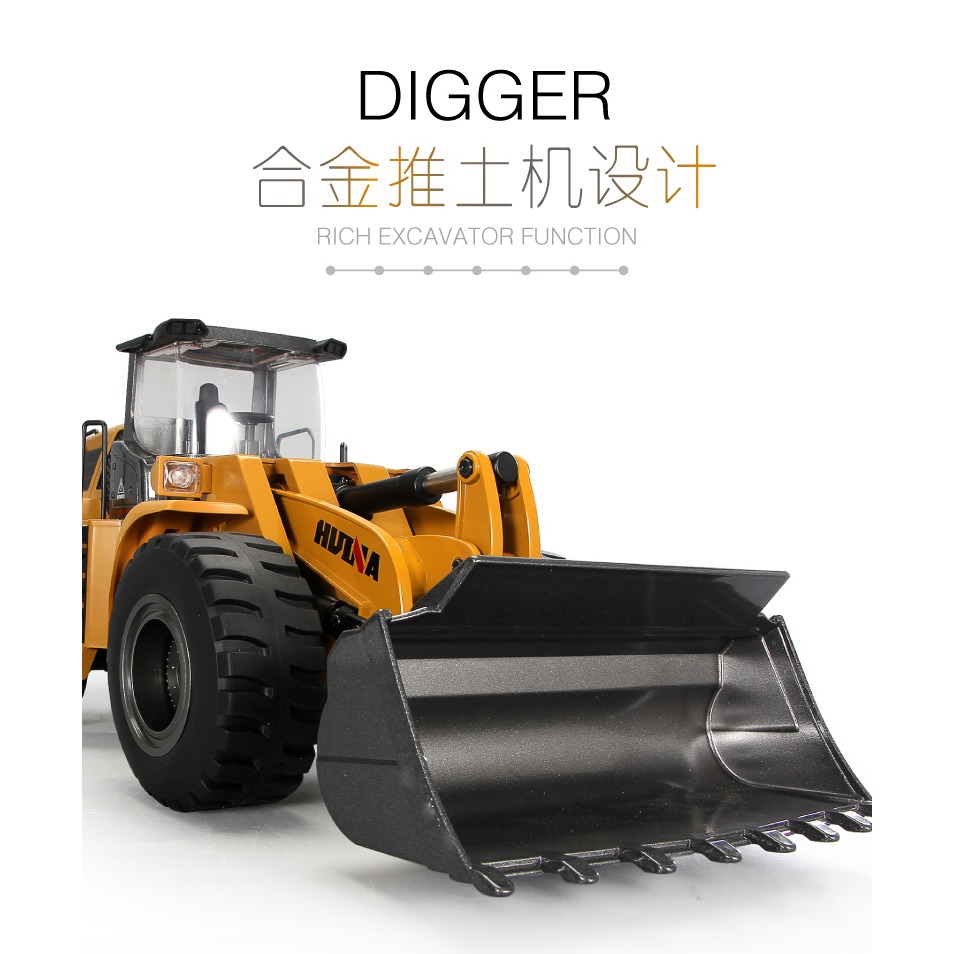 推土機 1583 583 匯納 遙控 山貓 遙控車 合金 遙控工程車 挖土機 與 砂石車 的好夥伴 露營 男孩生日禮物-細節圖3