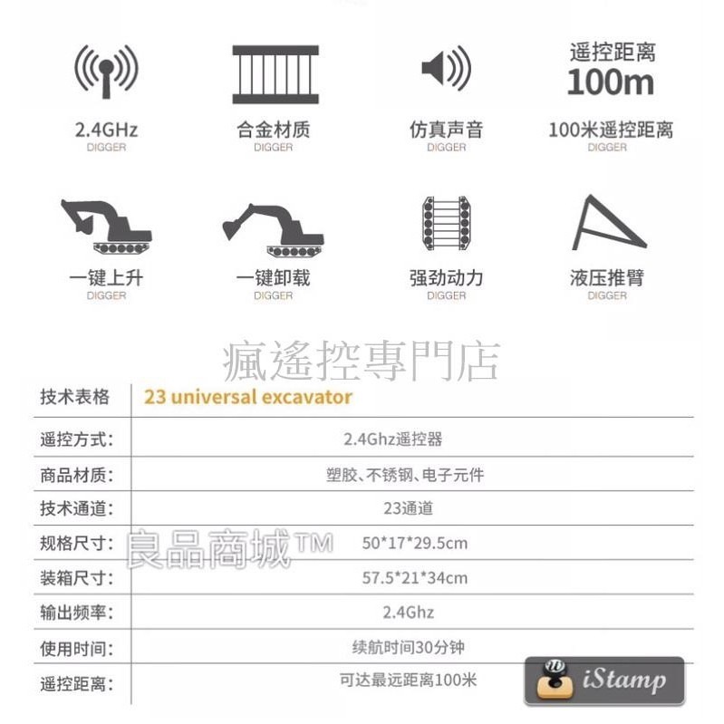 遙控合金挖土機 遙控怪手 遙控模型 新款電路板 匯納 匯那 580 全合金 遙控車 挖土機 buder 參考 1580-細節圖3
