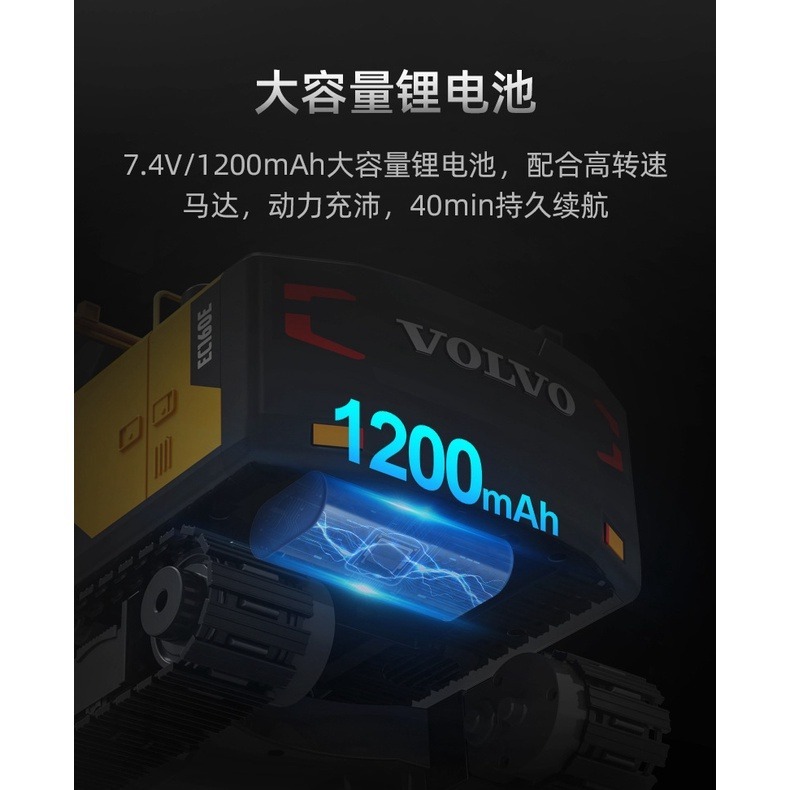 雙鷹 遙控 挖土機 598 EC160 螺桿 挖掘機  怪手 電動 挖土機 合金挖勺 兒童玩具車 充電電池【 瘋遙控】-細節圖3
