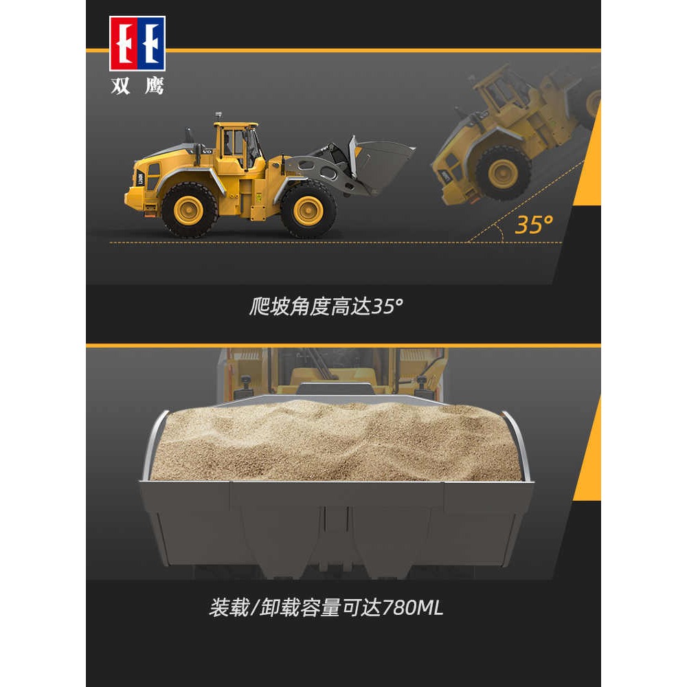 【激推】金屬螺桿 合金 遙控推土機 遙控山貓 遙控車 工程車 裝載車 生日禮物 男友禮物 送禮 雙鷹 E592 玩具-細節圖4