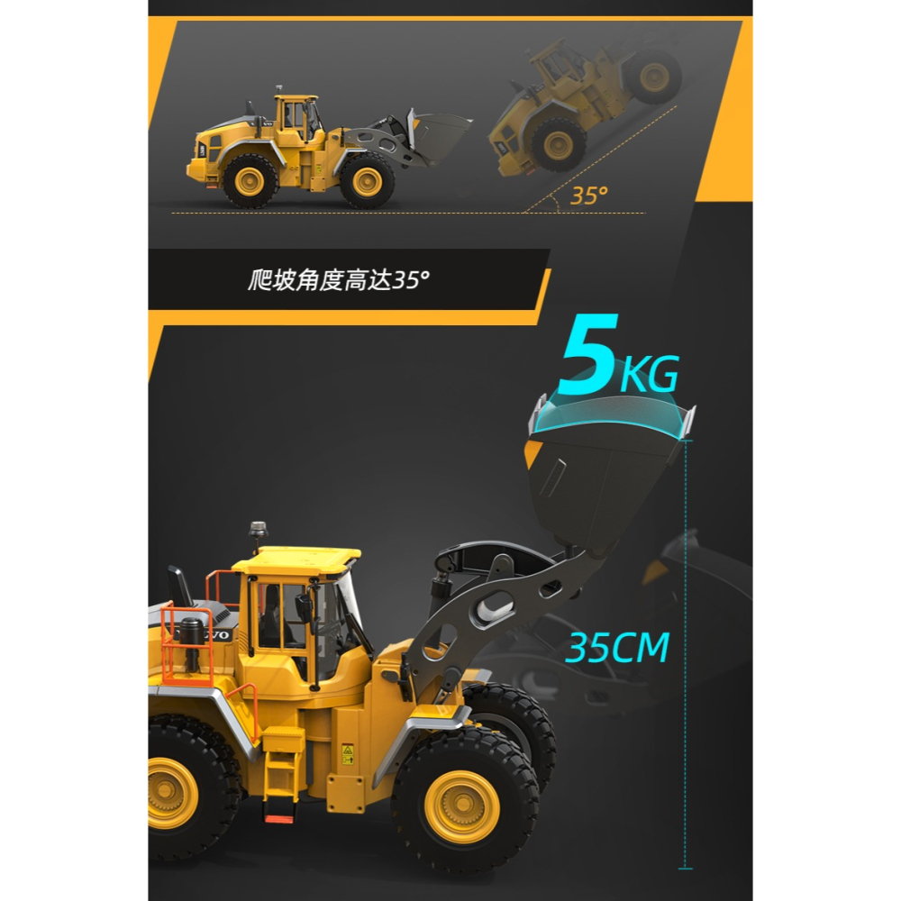【激推】金屬螺桿 合金 遙控推土機 遙控山貓 遙控車 工程車 裝載車 生日禮物 男友禮物 送禮 雙鷹 E592 玩具-細節圖7