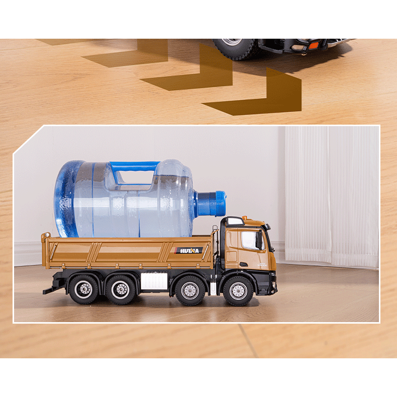 【承載力大升級】大型八輪重載砂石車 工程車 自卸車 匯納 536 生日禮物 男孩禮物 送禮 合金 全比例-細節圖5