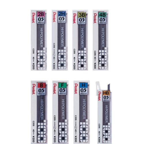 Pentel 飛龍 C205 0.5mm自動鉛筆芯(40支入/盒)~輕鬆書寫不易斷裂多種深淺選擇方便~