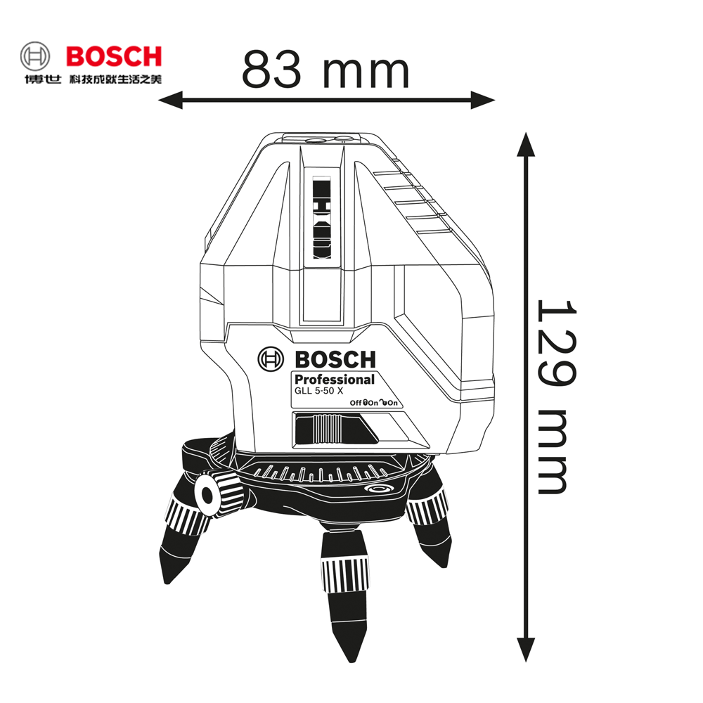 【保證公司貨】BOSCH GLL 5-50 X 五線墨線儀(四個1.5V電池)-細節圖3