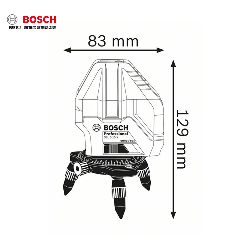 【保證公司貨】BOSCH GLL 3-15 X 三線墨線儀(四個1.5V電池)-細節圖3