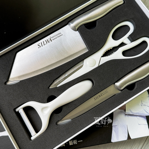 【𝑺𝒉𝒊𝒂 𝑯𝒂𝒐 夏好】西華 精美四件式刀具組 餐具 刀具 剪刀 水果刀 廚房用品 菜刀 送禮 不鏽鋼