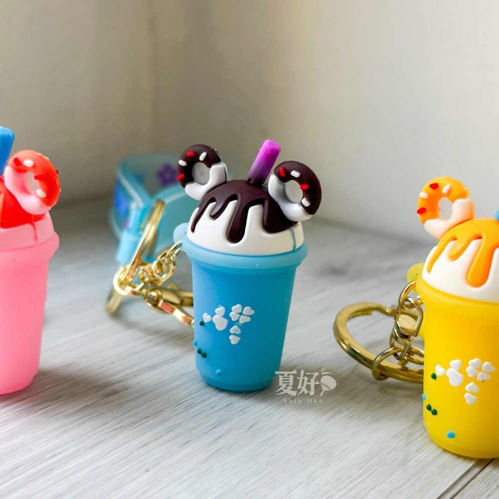 【𝑺𝒉𝒊𝒂 𝑯𝒂𝒐 夏好】現貨🧋可愛米奇耳朵奶茶吊飾鑰匙圈 掛飾 吊飾 奶昔 冰淇淋 鑰匙扣 汽車鑰匙-細節圖3