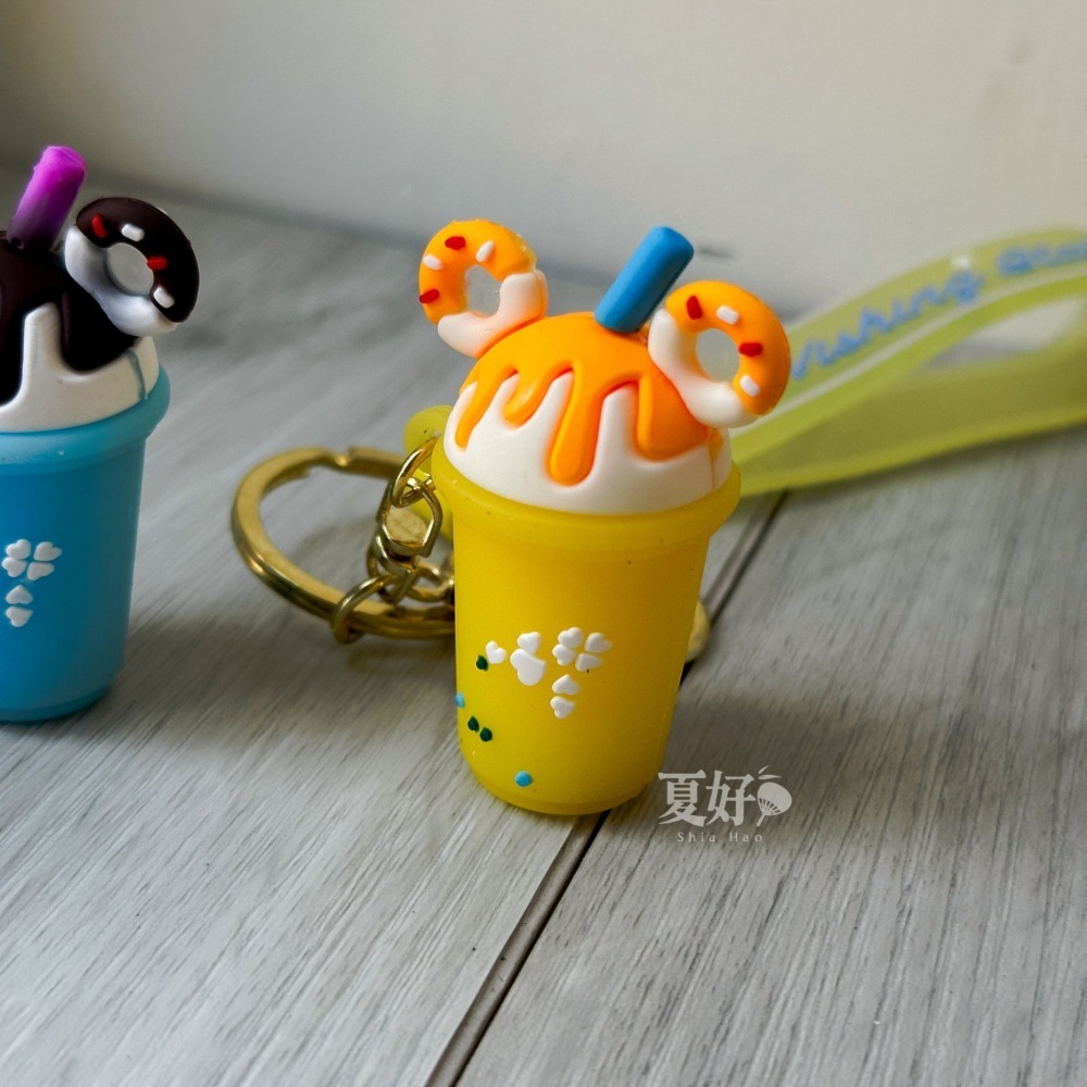 【𝑺𝒉𝒊𝒂 𝑯𝒂𝒐 夏好】現貨🧋可愛米奇耳朵奶茶吊飾鑰匙圈 掛飾 吊飾 奶昔 冰淇淋 鑰匙扣 汽車鑰匙-細節圖4