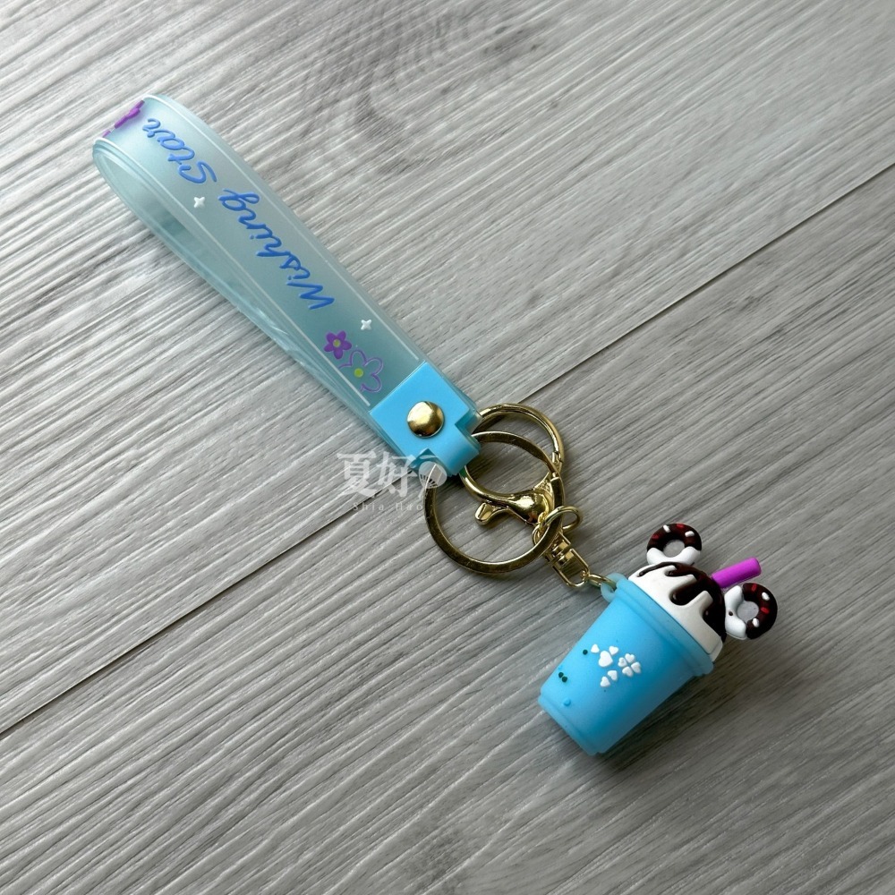 【𝑺𝒉𝒊𝒂 𝑯𝒂𝒐 夏好】現貨🧋可愛米奇耳朵奶茶吊飾鑰匙圈 掛飾 吊飾 奶昔 冰淇淋 鑰匙扣 汽車鑰匙-細節圖10