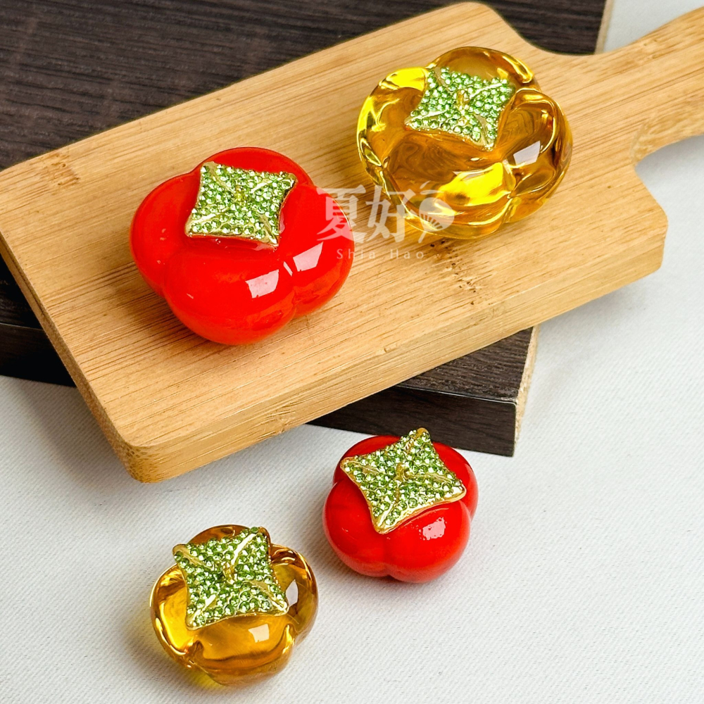 【𝑺𝒉𝒊𝒂 𝑯𝒂𝒐 夏好】現貨✨琉璃鑽葉柿子 事事如意好柿發生好事花生開運擺飾 新婚 新居送禮年節送禮-細節圖5