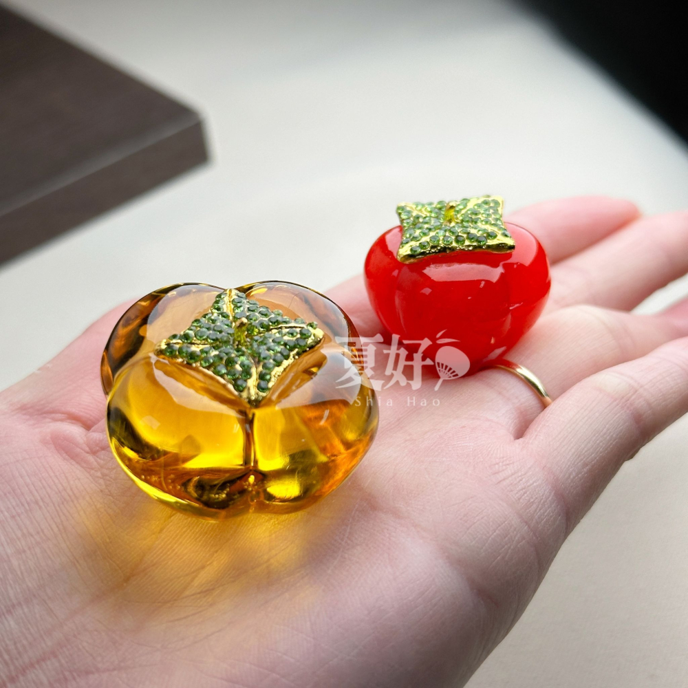 【𝑺𝒉𝒊𝒂 𝑯𝒂𝒐 夏好】現貨✨琉璃鑽葉柿子 事事如意好柿發生好事花生開運擺飾 新婚 新居送禮年節送禮-細節圖9