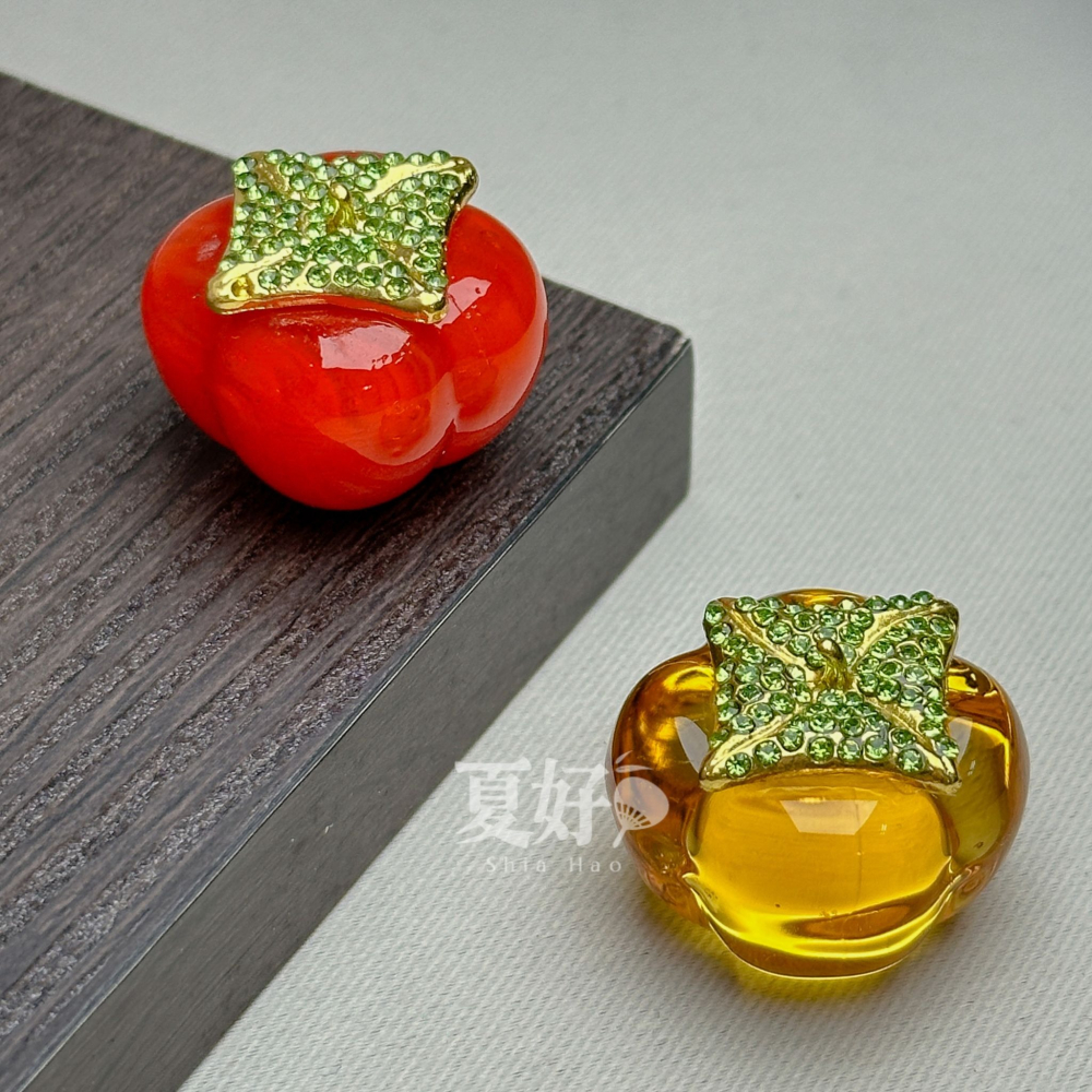 【𝑺𝒉𝒊𝒂 𝑯𝒂𝒐 夏好】現貨✨琉璃鑽葉柿子 事事如意好柿發生好事花生開運擺飾柿子擺飾柿柿如意 新婚新居-細節圖6