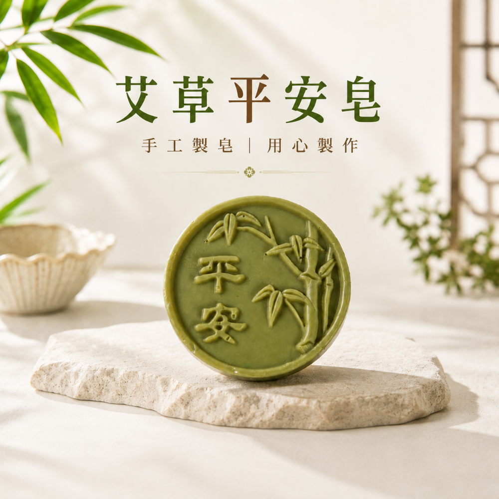 【𝑺𝒉𝒊𝒂 𝑯𝒂𝒐 夏好】六字真言艾草平安皂✨手工香皂 平安皂 艾草皂 祈福納吉 祝福禮物 婚禮小物-規格圖6