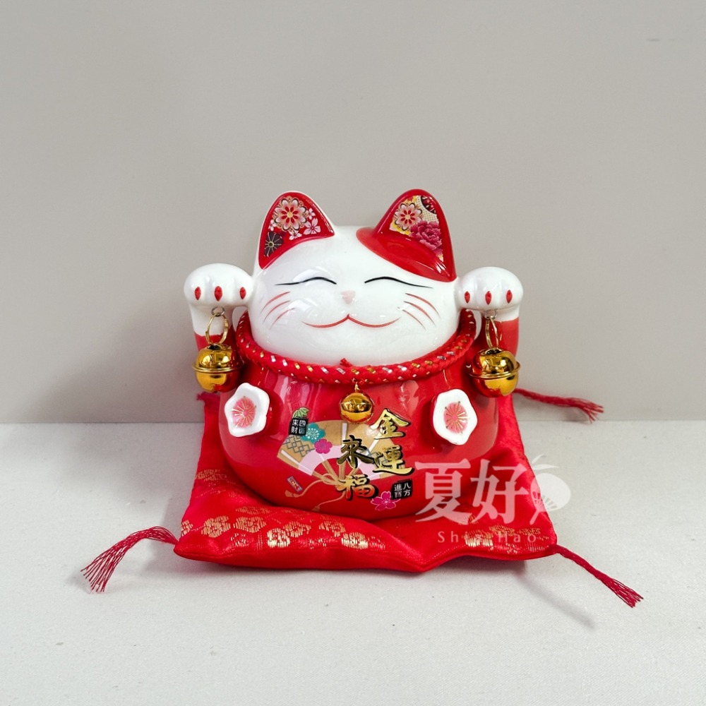 【𝑺𝒉𝒊𝒂 𝑯𝒂𝒐 夏好】現貨✨陶瓷小招財貓存錢筒｜繽紛祝福款 多色可選 桌上擺飾 招財開運小物 送禮-規格圖7