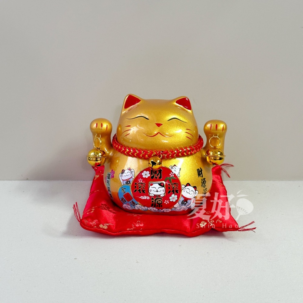 【𝑺𝒉𝒊𝒂 𝑯𝒂𝒐 夏好】現貨✨陶瓷中招財貓存錢筒｜紅金款 居家辦公擺設 招財開運祝福 送禮首選桌上擺飾-規格圖7