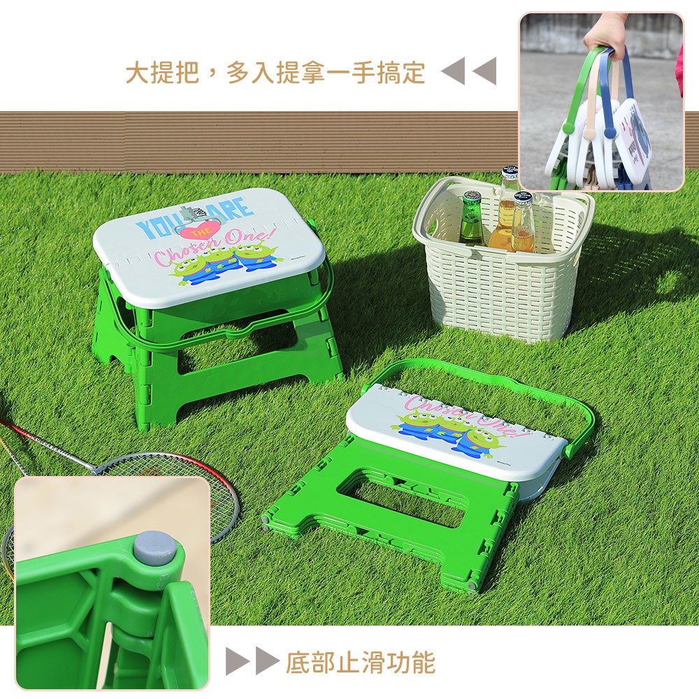【𝑺𝒉𝒊𝒂 𝑯𝒂𝒐 夏好】現貨✨迪士尼 三眼怪手提快收摺疊椅 小板凳 摺疊椅 隨身凳 摺疊板凳 隨身凳-細節圖4