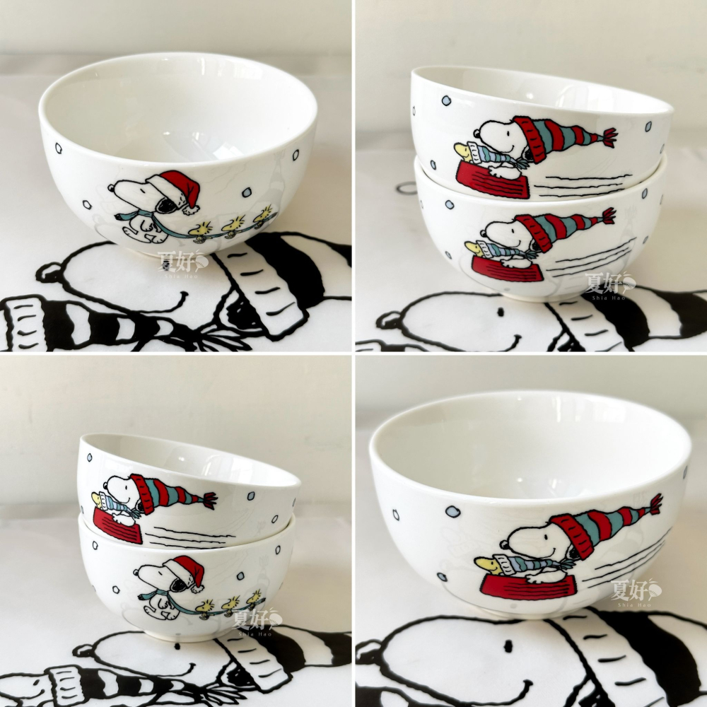 【𝑺𝒉𝒊𝒂 𝑯𝒂𝒐 夏好】康寧 史努比SNOOPY SNOW 14件式陶瓷餐具禮盒 餐盤餐廚用品碗盤-細節圖5