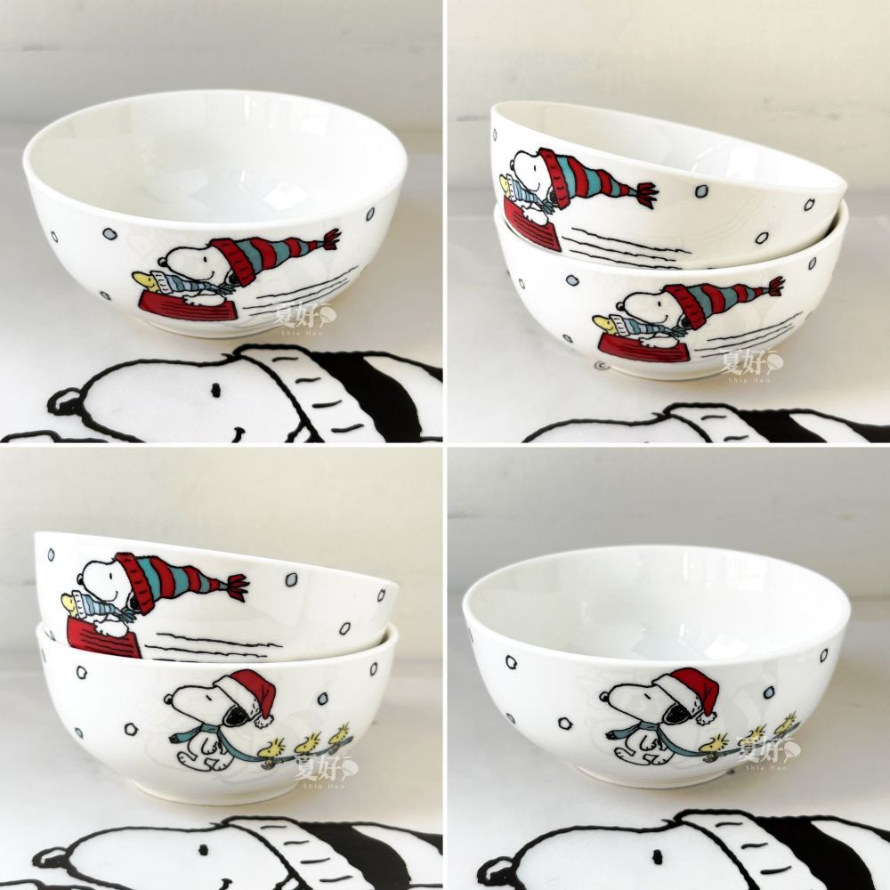 【𝑺𝒉𝒊𝒂 𝑯𝒂𝒐 夏好】康寧 史努比SNOOPY SNOW 14件式陶瓷餐具禮盒 餐盤餐廚用品碗盤-細節圖6