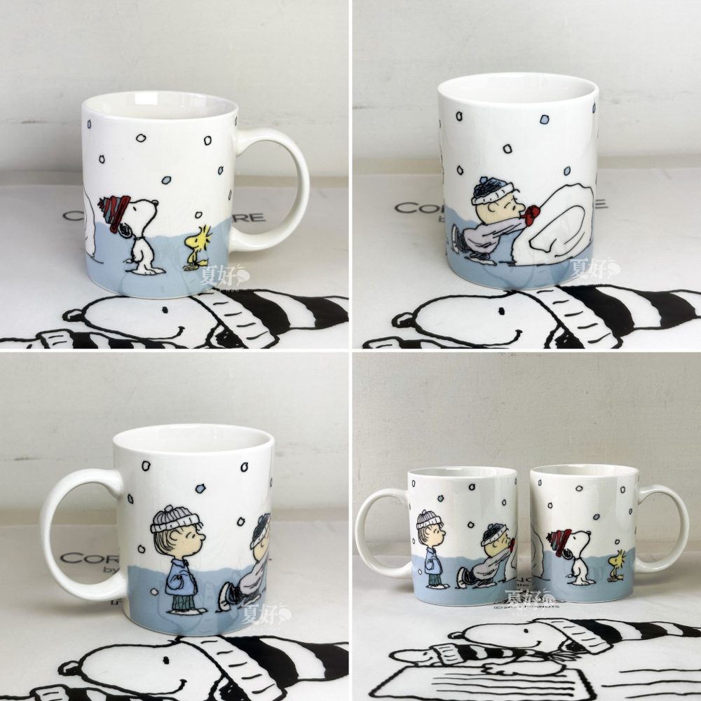 【𝑺𝒉𝒊𝒂 𝑯𝒂𝒐 夏好】康寧 史努比SNOOPY SNOW 14件式陶瓷餐具禮盒 餐盤餐廚用品碗盤-細節圖7