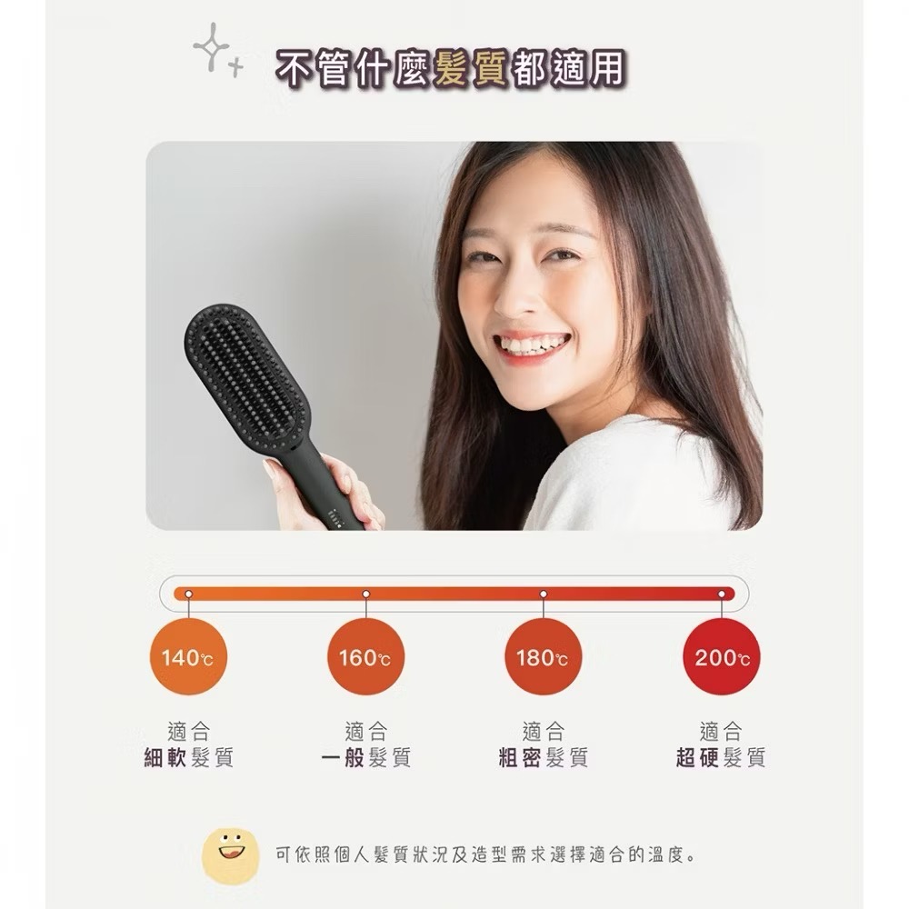 🍀MCC SHOP🍀【TESCOM】負離子直髮造型梳 TB550ATW -K（暮光黑）-細節圖3