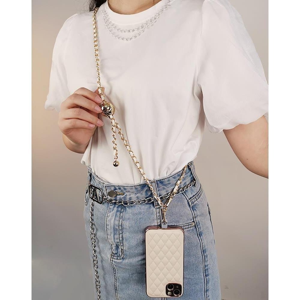 【特價_掛繩+夾片】手機掛繩 斜背掛繩 手機包 可調節 系手機掛繩 斜背掛繩 可調節 附夾片 掛脖掛繩 小香風 小金球-細節圖2